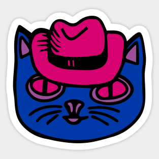 Cat in bisexual pride colors Sticker